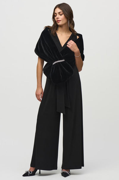 Joseph Ribkoff - Faux Fur Cover-Up w/ Rhinestone Loop