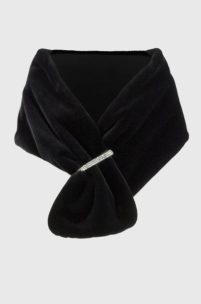 Joseph Ribkoff - Faux Fur Cover-Up w/ Rhinestone Loop