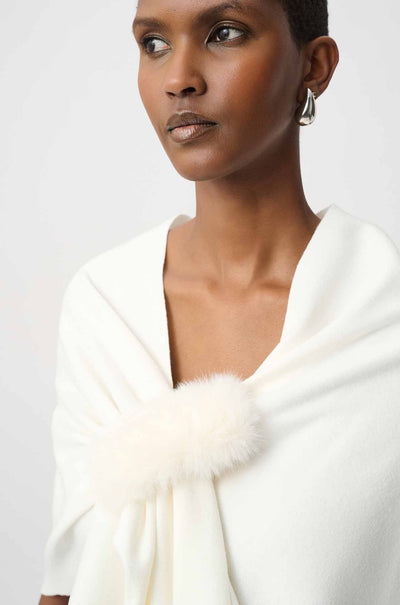 Joseph Ribkoff - Faux Fur Draped Cover Up