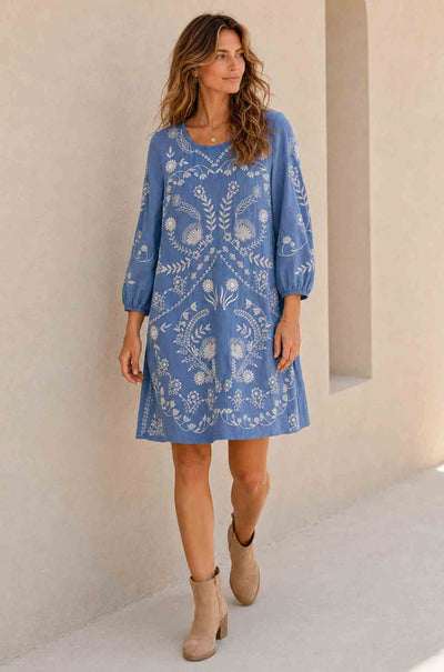 Azure and Indigo - Feather Dress