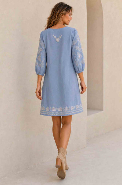 Azure and Indigo - Feather Dress