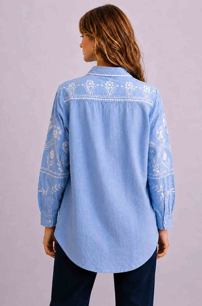 Azure and Indigo - Feather Shirt