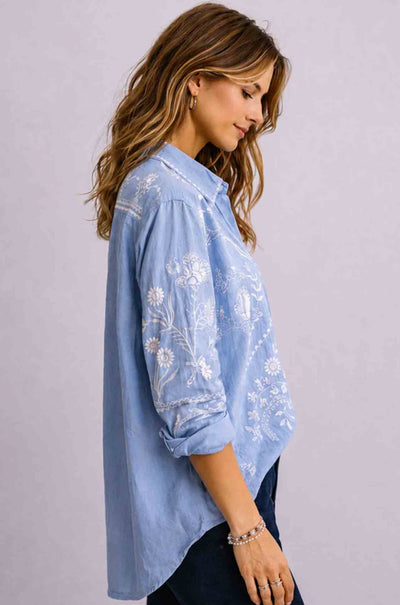 Azure and Indigo - Feather Shirt