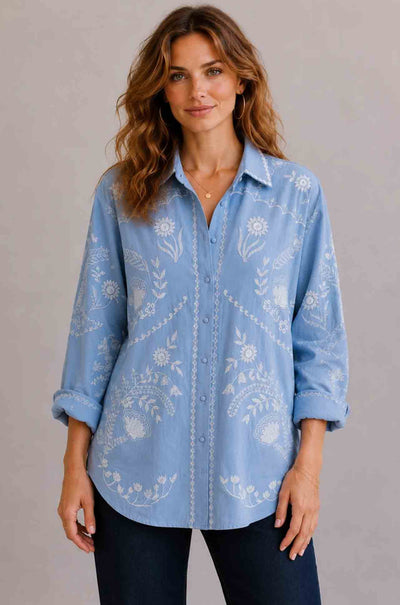Azure and Indigo - Feather Shirt
