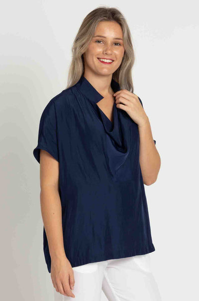 Mela Purdie - Fluid Shell in Mache in Denim