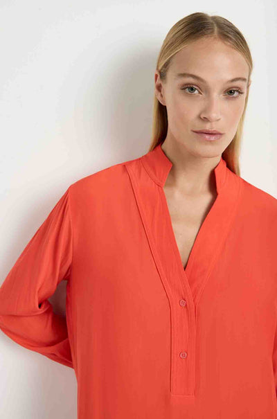 Mela Purdie - Flute Blouse in Tangello