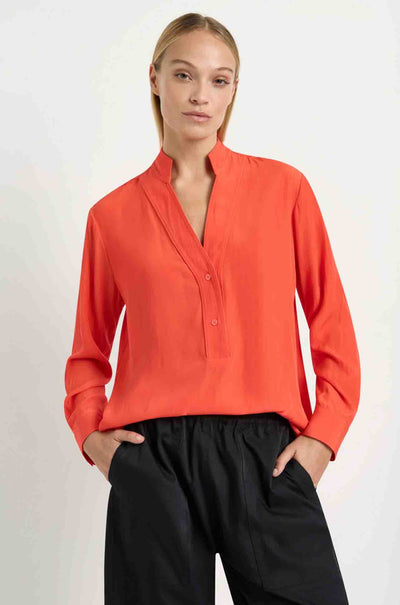 Mela Purdie - Flute Blouse in Tangello