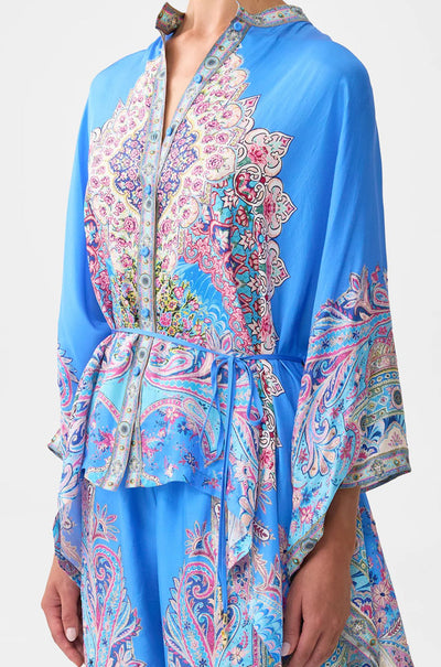 Camilla - Footsteps In Folklore Button Through Scarf Blouse