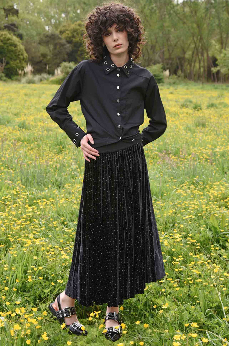 Curate - Starry Night Forever Long Skirt in Black