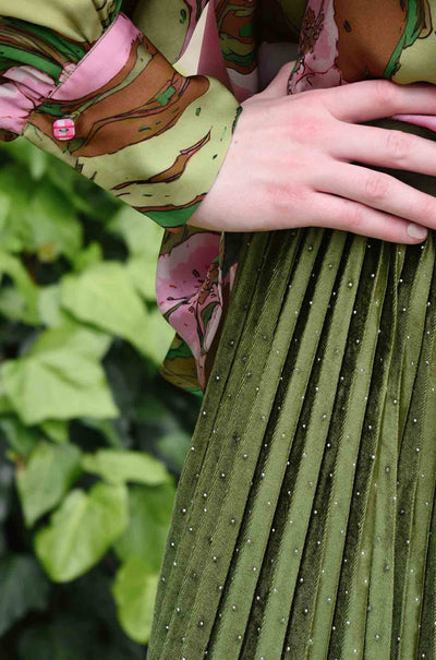 Curate - Starry Night Forever Long Skirt in Khaki