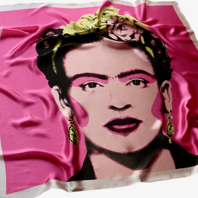 Valetta Silk Scarves - Frida Kalho Scarf in Pink