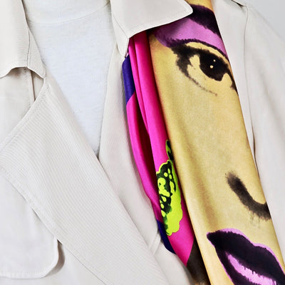 Valetta Silk Scarves - Frida Kalho Scarf in Purple