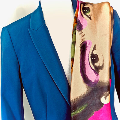 Valetta Silk Scarves - Frida Kalho Scarf in Purple