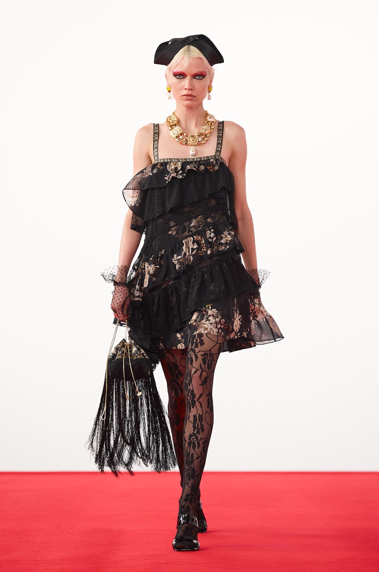 Camilla - Flamenco Folklore Asymmetric Spliced Lace Mini Dress