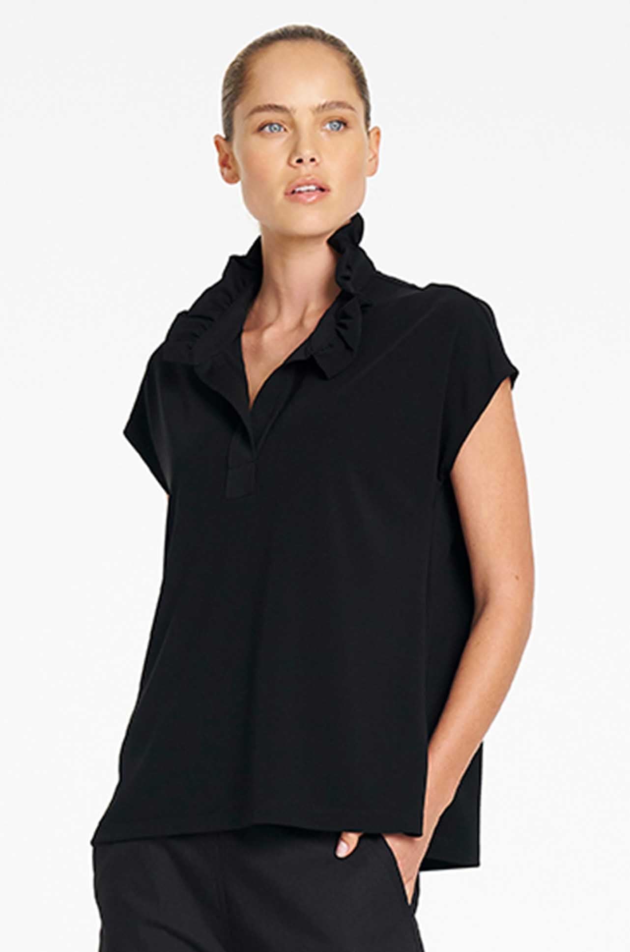 Mela Purdie - Frill Shell in Powder Knit