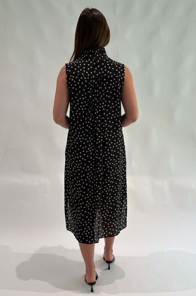 Mela Purdie - Frill Tank Dress in Scattered Spot Silk Print