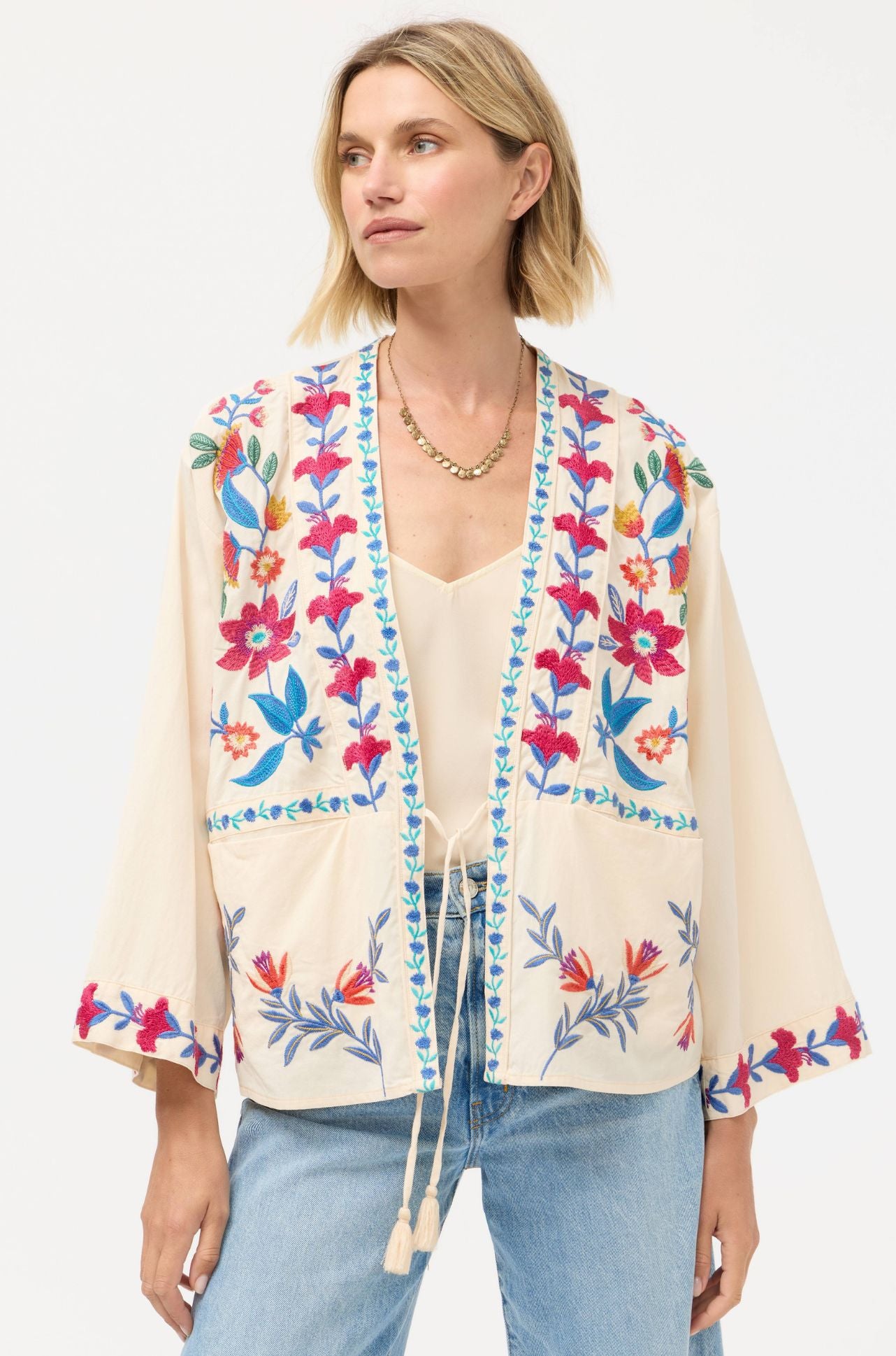 Johnny Was - Front Tie Patchwork Kimono in Elizabeth