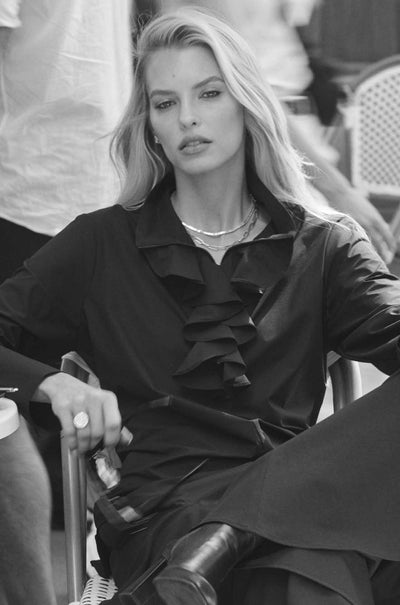 Mela Purdie - Froth Collar Shirt in Powder Weave
