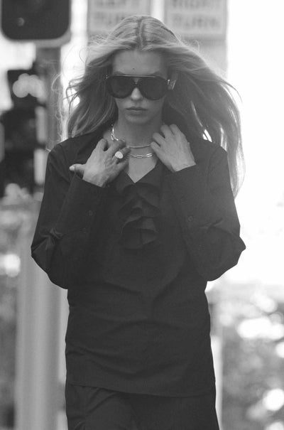 Mela Purdie - Froth Collar Shirt in Powder Weave