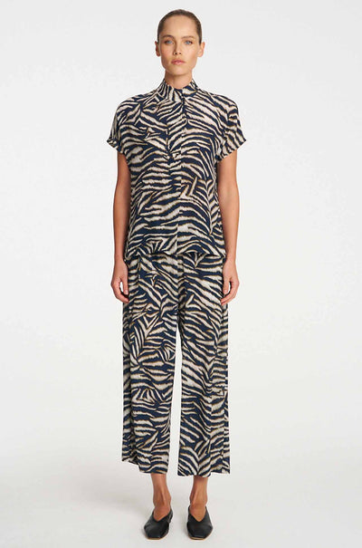 Mela Purdie - Funnel Shell in Brush Print Silk