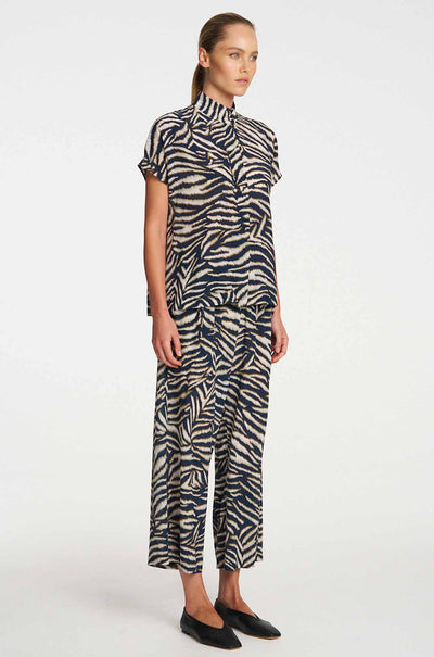 Mela Purdie - Funnel Shell in Brush Print Silk