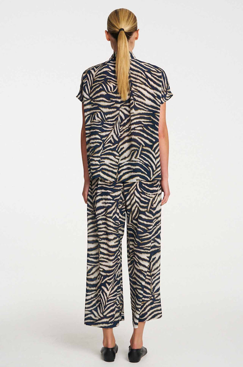 Mela Purdie - Funnel Shell in Brush Print Silk