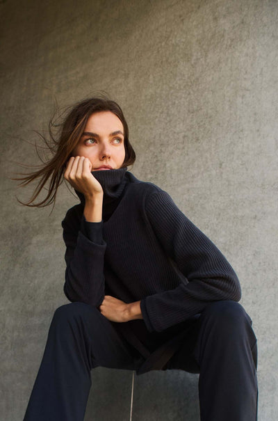 Mela Purdie - Funnel Sweater in Cord Knit