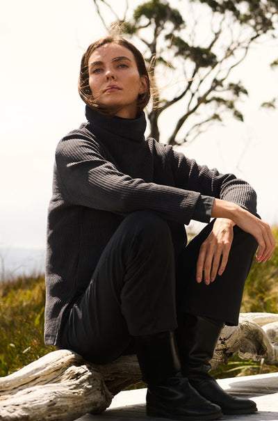 Mela Purdie - Funnel Sweater in Cord Knit