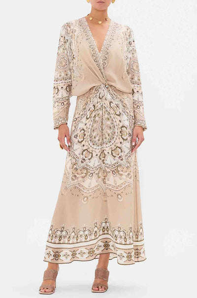 Camilla - Grotto Goddess Twist Front Batwing Dress