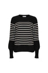 zoe kratzmann - gather knit in black/stone stripe