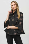 Joseph Ribkoff - Geometric Lurex Jacquard Trapeze Jacket