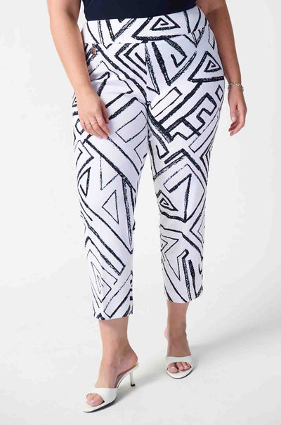 Joseph Ribkoff - Geometric Print Silky Pull-On Pants