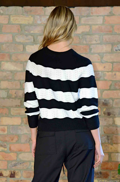 Cooper - Winter Waves Get Over Knit Jersey in Black/White