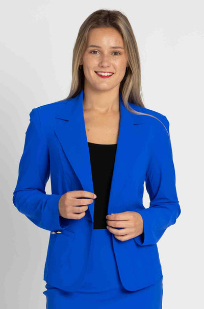 Paula Ryan - Girlfriend Jacket in Greek Blue