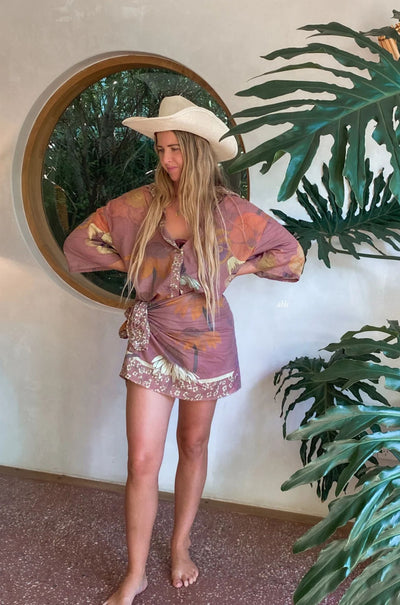 Wandering Folk - Glades Over Swim Shirt in Cedar