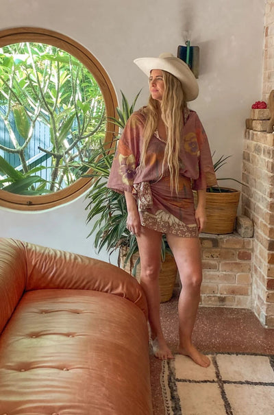 Wandering Folk - Glades Over Swim Shirt in Cedar