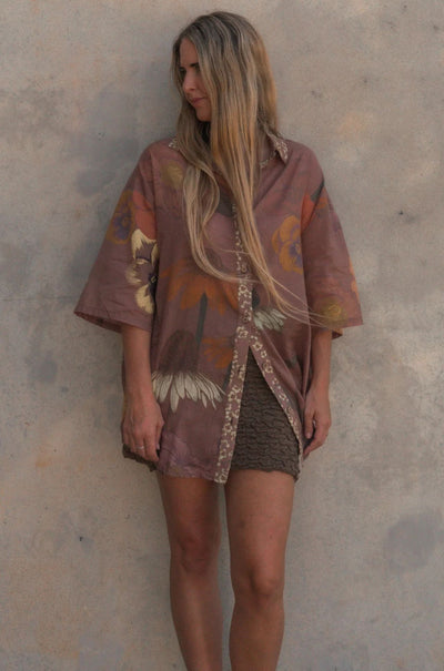Wandering Folk - Glades Over Swim Shirt in Cedar