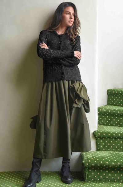 Coop - Swish You Were Here Go Big Or Bow Home Skirt in Khaki