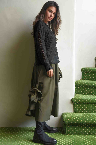 Coop - Swish You Were Here Go Big Or Bow Home Skirt in Khaki
