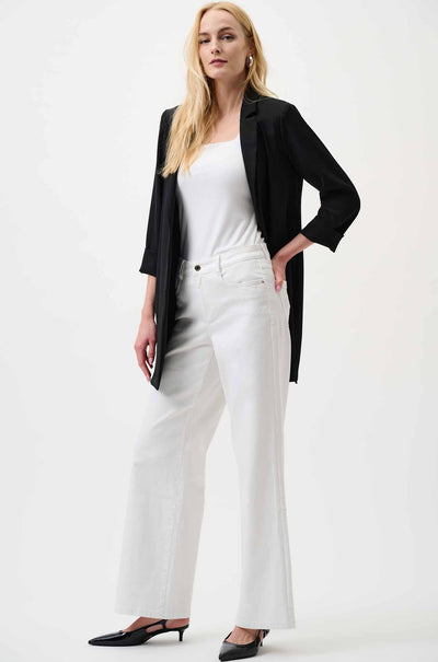 Joseph Ribkoff - Goldie Classic Wide-Leg Stretch Jeans in White