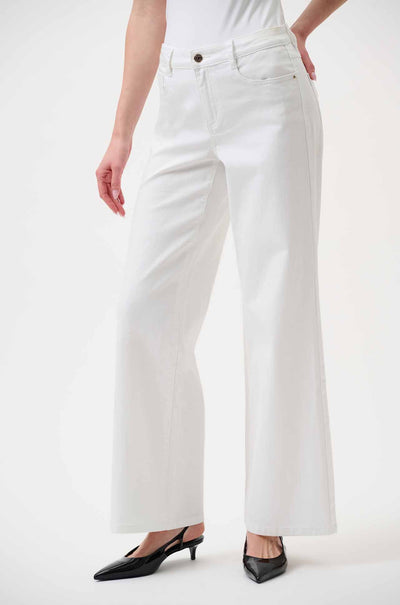 Joseph Ribkoff - Goldie Classic Wide-Leg Stretch Jeans in White