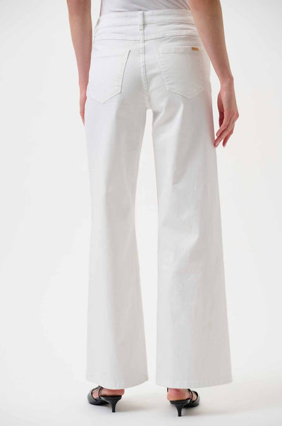 Joseph Ribkoff - Goldie Classic Wide-Leg Stretch Jeans in White