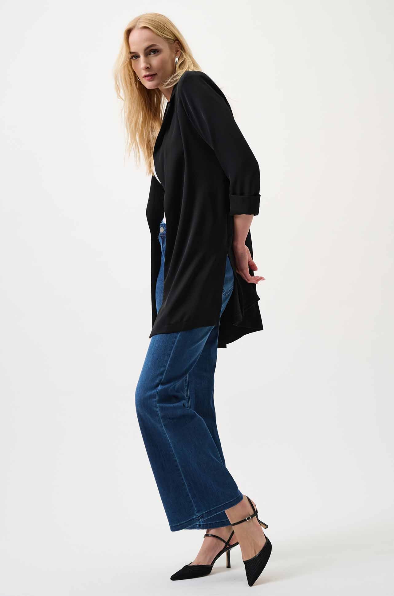 Joseph Ribkoff - Goldie Classic Wide-Leg Stretch Jeans in Denim Medium Blue