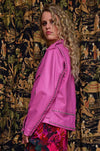 Cooper - Hide & Seek Star Studded Leather Jacket in Pink
