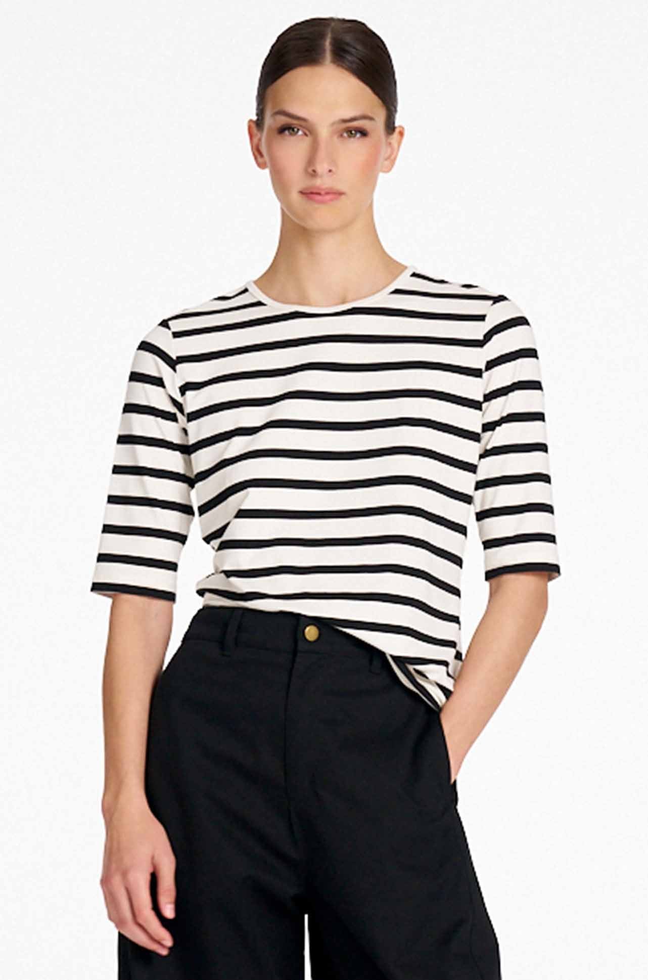 Signature Mela Purdie - Half Sleeve Top in Trunk Stripe Jersey