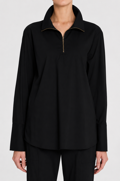 Mela Purdie - Half Zip Blouse in Microprene