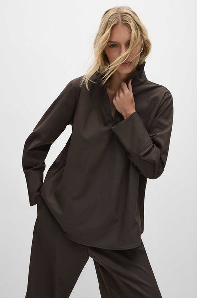 Mela Purdie - Half Zip Blouse in Gravitene
