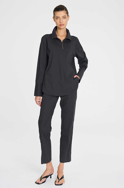Mela Purdie - Half Zip Blouse in Microprene