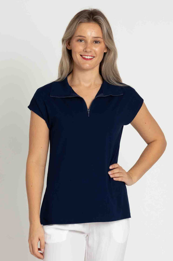 Mela Purdie - Half Zip Shell in Denim - Zambezee