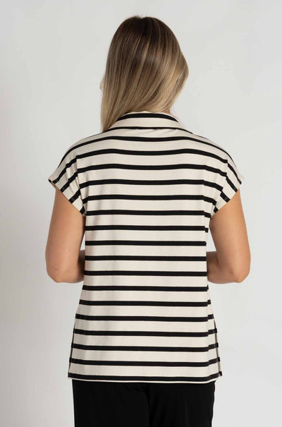 Mela Purdie - Half Zip Shell in Trunk Stripe Knit